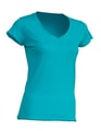 Dames T-shirt V hals JHK Sicilia Turquoise